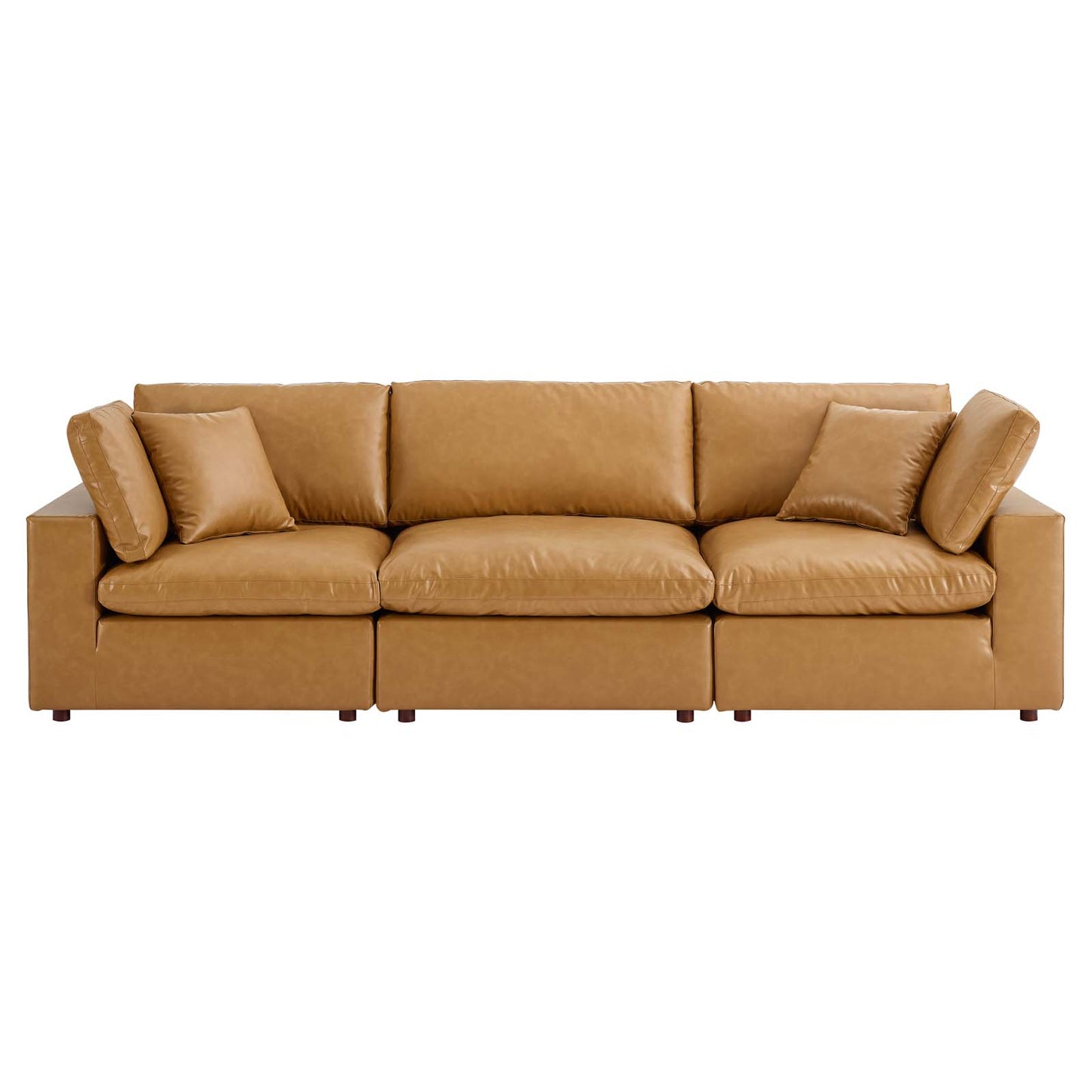 Modway Commix Down Filled Overstuffed Vegan Leather 3-Seater Sofa - EEI-4914 | Sofas | Modishstore - 5