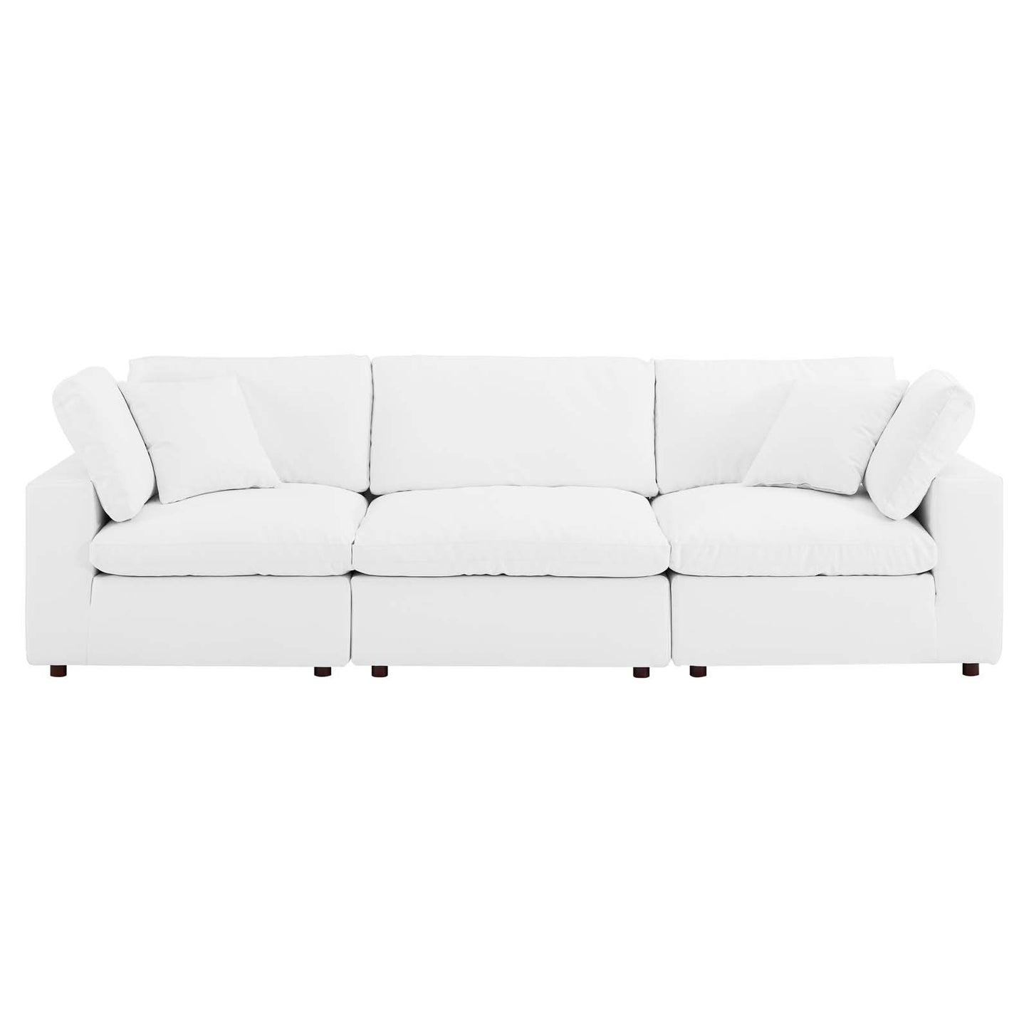 Modway Commix Down Filled Overstuffed Vegan Leather 3-Seater Sofa - EEI-4914 | Sofas | Modishstore - 8
