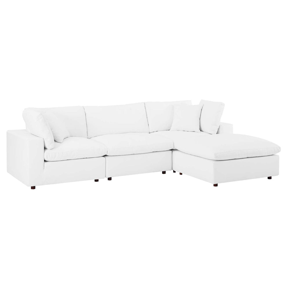 Modway Commix Down Filled Overstuffed Vegan Leather 4-Piece Sectional Sofa - EEI-4915 | Sectional | Modishstore - 7
