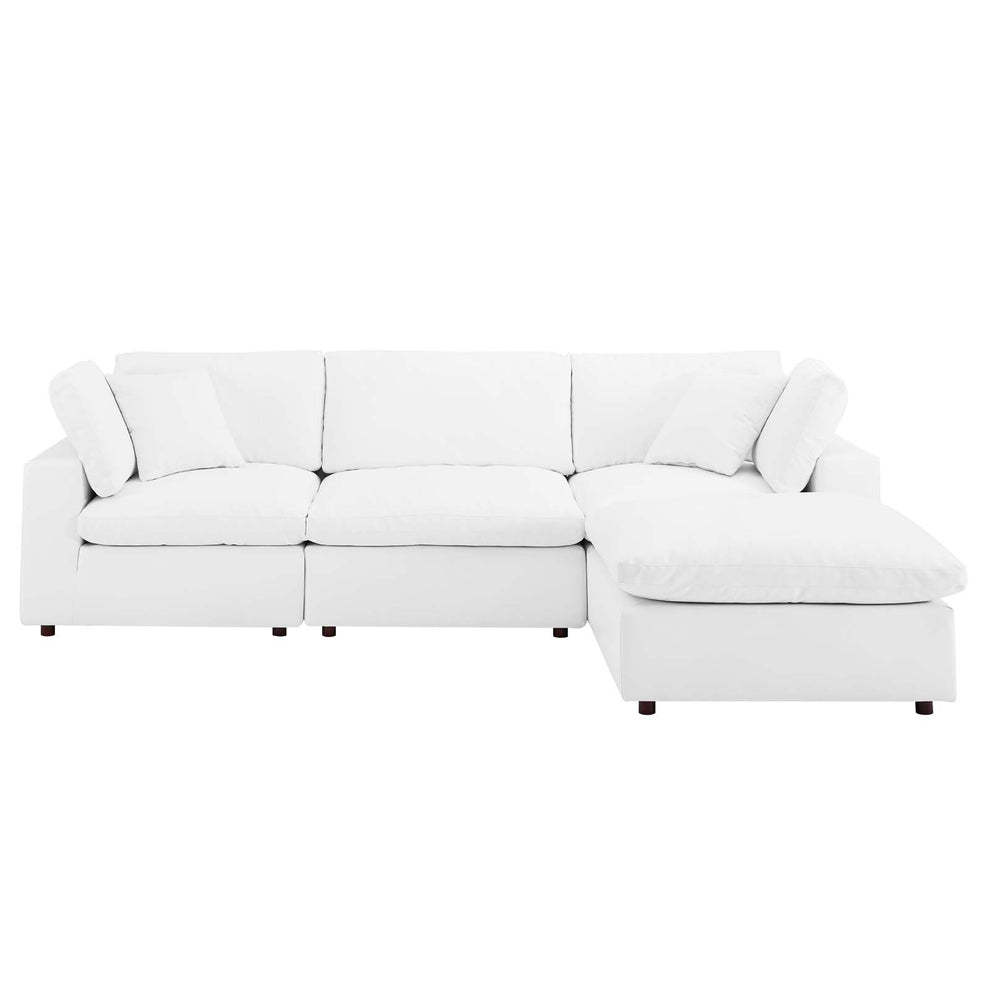Modway Commix Down Filled Overstuffed Vegan Leather 4-Piece Sectional Sofa - EEI-4915 | Sectional | Modishstore - 8