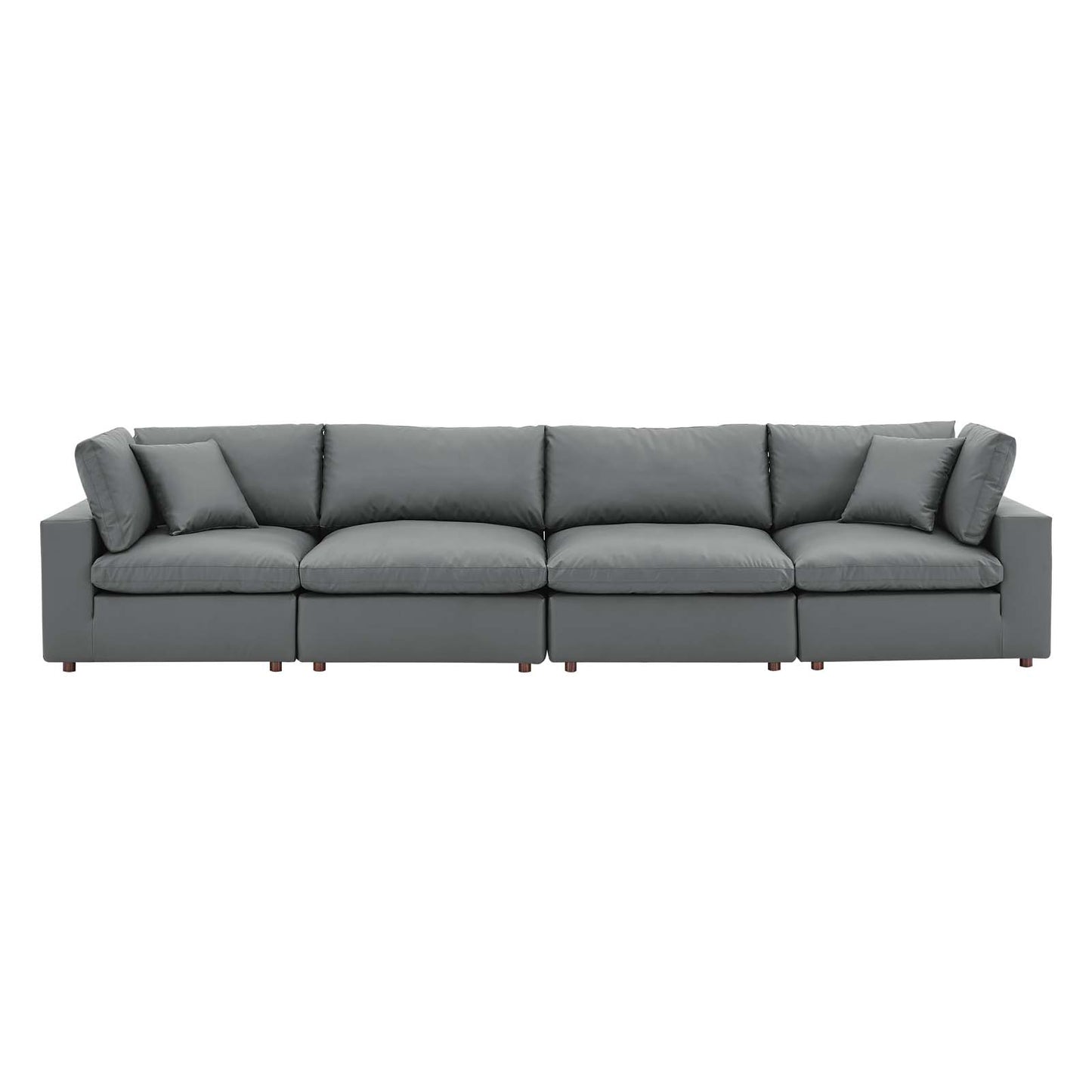 Modway Commix Down Filled Overstuffed Vegan Leather 4-Seater Sofa | Sofas | Modishstore