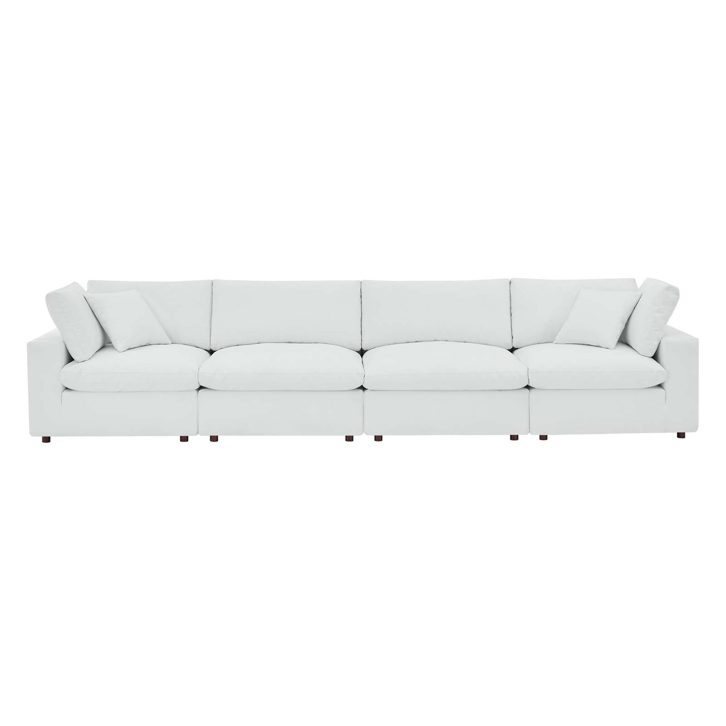 Modway Commix Down Filled Overstuffed Vegan Leather 4-Seater Sofa - EEI-4916 | Sofas | Modishstore - 7