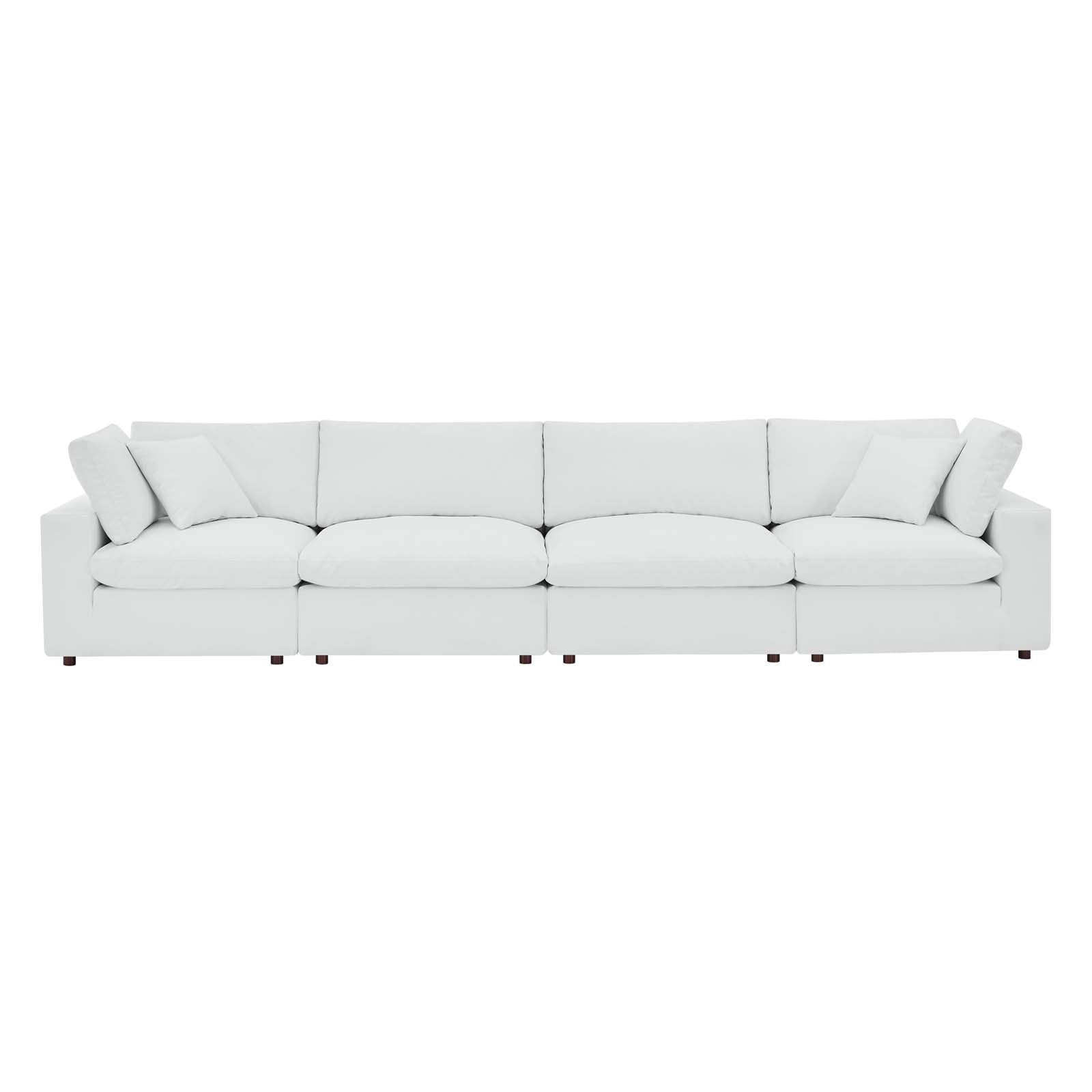Modway Commix Down Filled Overstuffed Vegan Leather 4-Seater Sofa - EEI-4916 | Sofas | Modishstore - 7