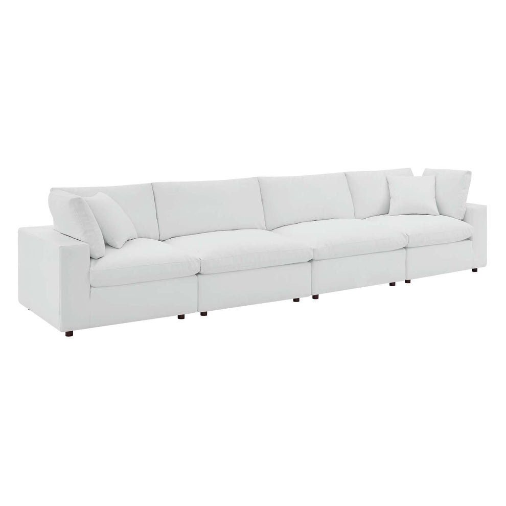 Modway Commix Down Filled Overstuffed Vegan Leather 4-Seater Sofa - EEI-4916 | Sofas | Modishstore - 8