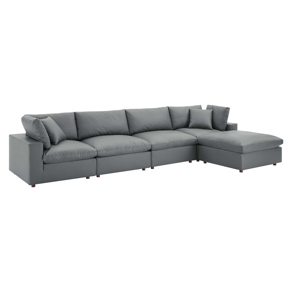Modway Commix Down Filled Overstuffed Vegan Leather 5-Piece Sectional Sofa - EEI-4917 | Sectional | Modishstore - 3