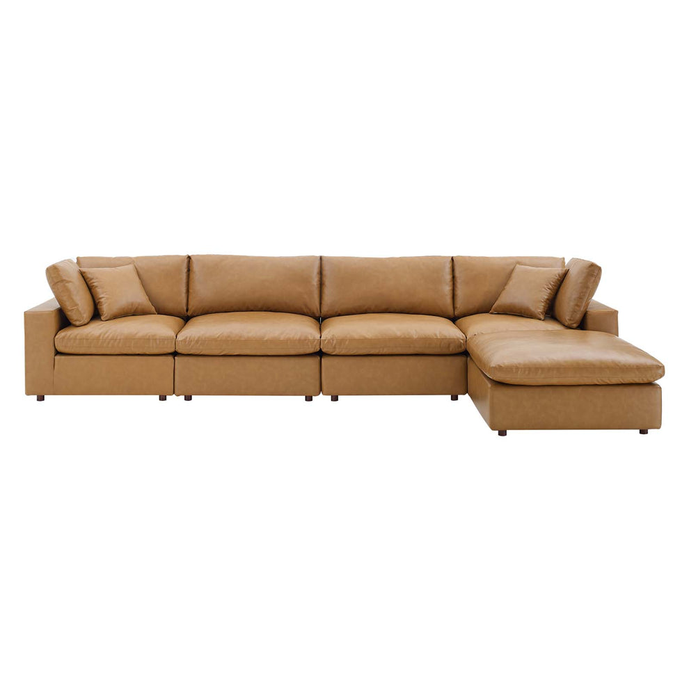 Modway Commix Down Filled Overstuffed Vegan Leather 5-Piece Sectional Sofa - EEI-4917 | Sectional | Modishstore - 7