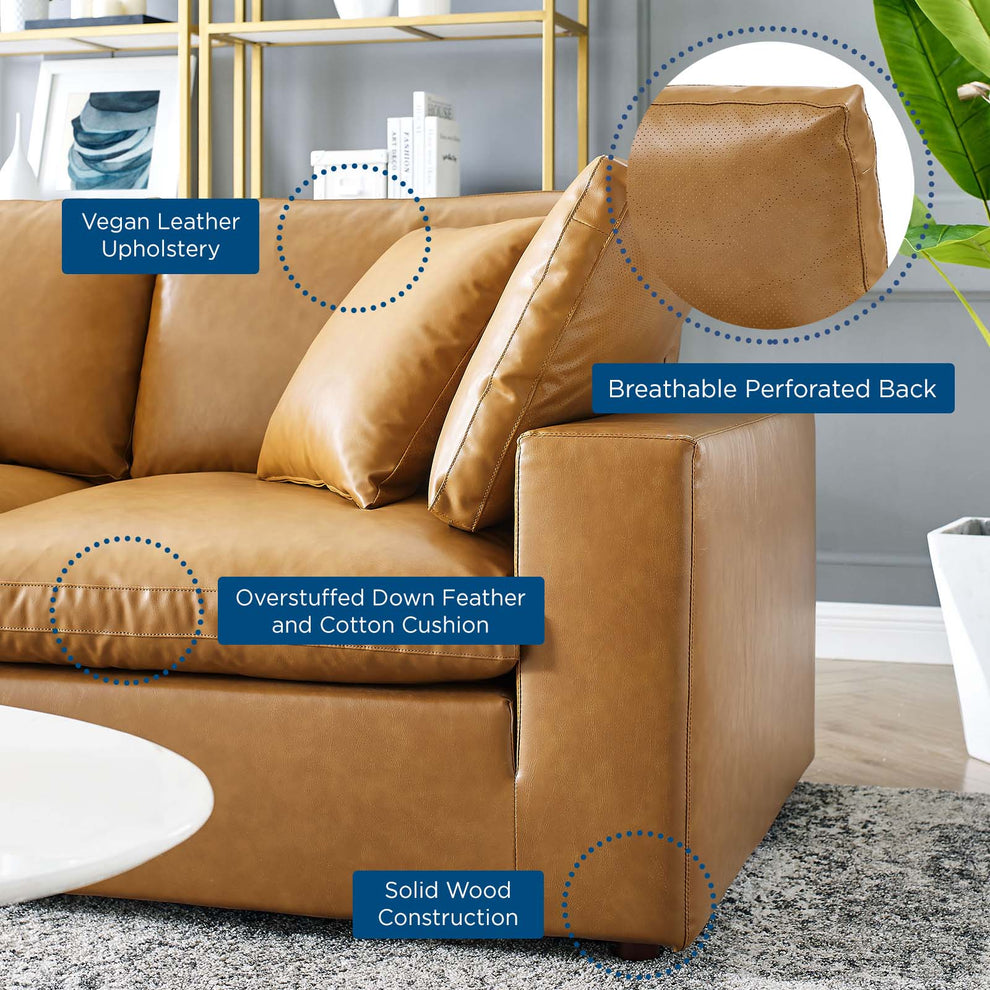 Modway Commix Down Filled Overstuffed Vegan Leather 5-Piece Sectional Sofa - EEI-4917 | Sectional | Modishstore - 8