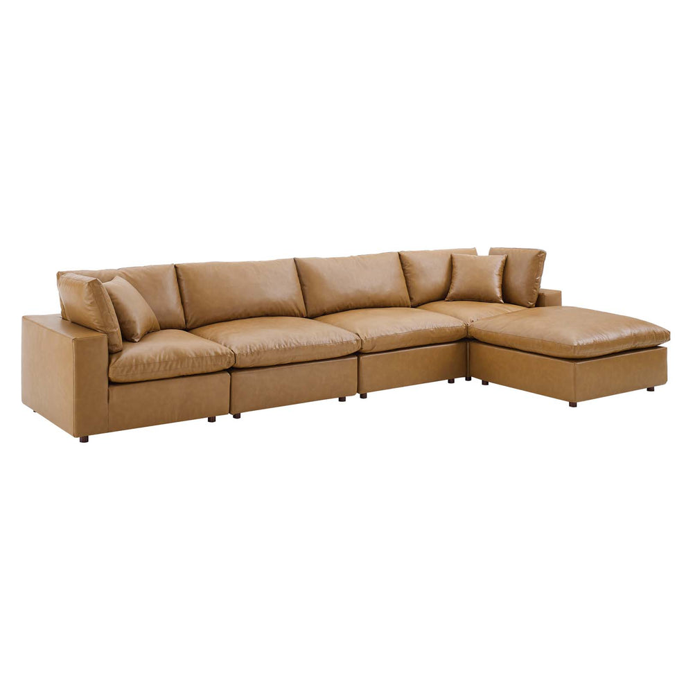 Modway Commix Down Filled Overstuffed Vegan Leather 5-Piece Sectional Sofa - EEI-4917 | Sectional | Modishstore - 9