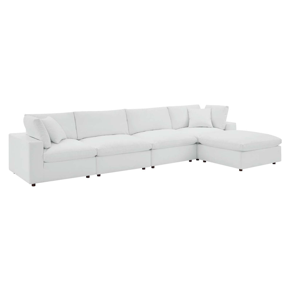 Modway Commix Down Filled Overstuffed Vegan Leather 5-Piece Sectional Sofa - EEI-4917 | Sectional | Modishstore - 13