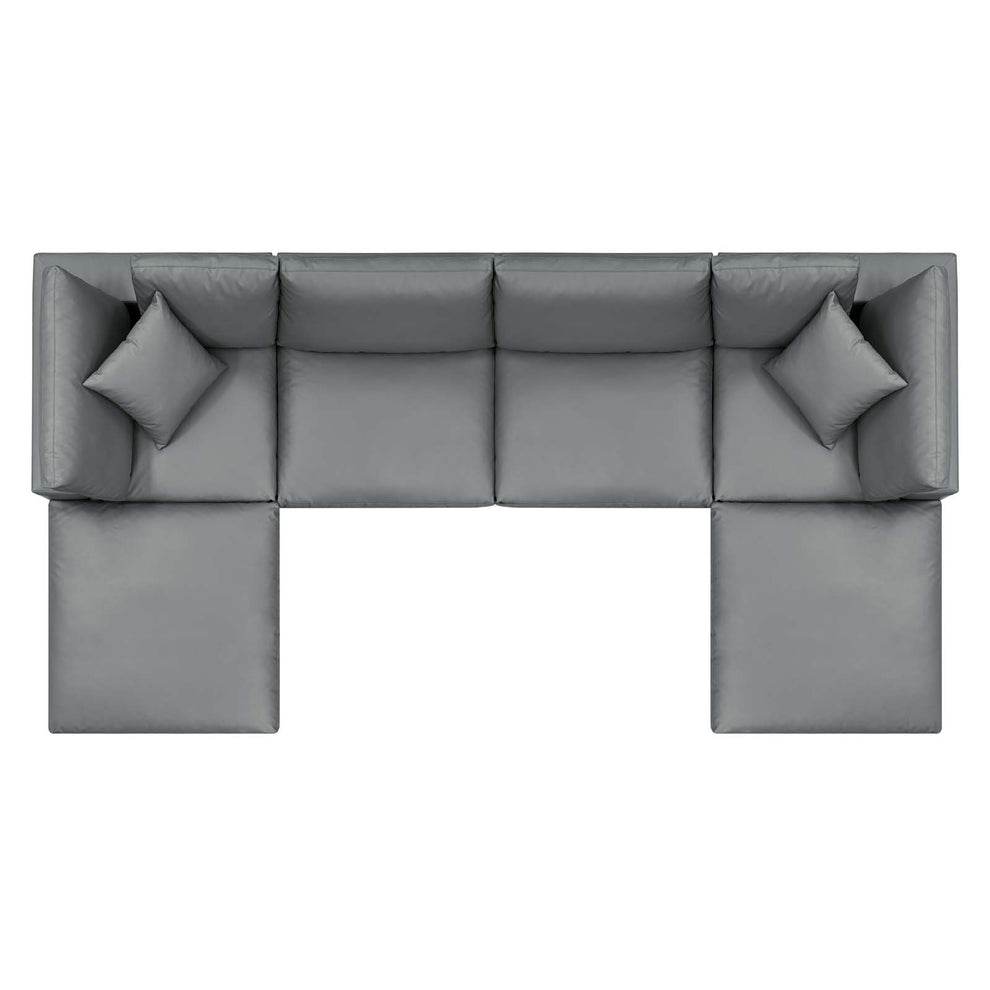 Modway Commix Down Filled Overstuffed Vegan Leather 6-Piece Sectional Sofa - EEI-4918 | Sectional | Modishstore - 3
