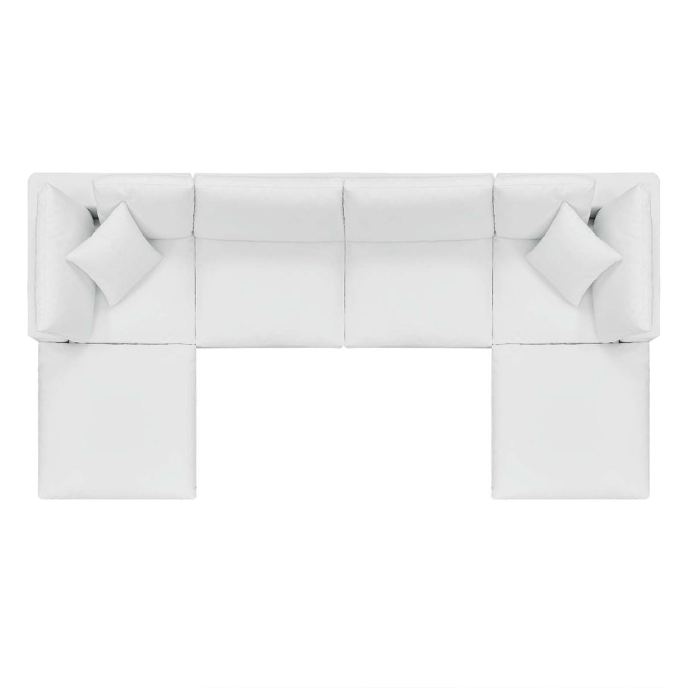 Modway Commix Down Filled Overstuffed Vegan Leather 6-Piece Sectional Sofa - EEI-4918 | Sectional | Modishstore - 11