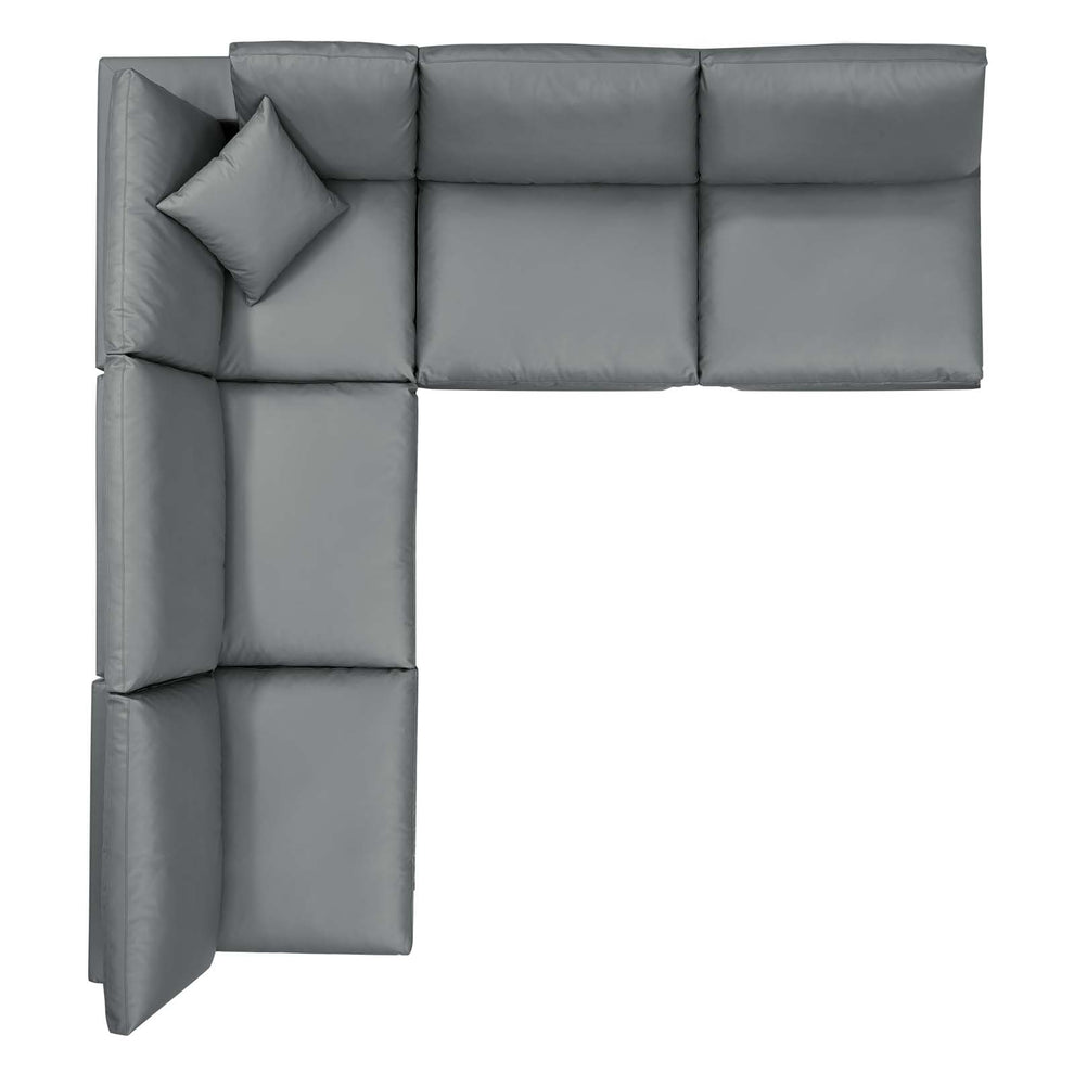 Modway Commix Down Filled Overstuffed Vegan Leather 5-Piece Sectional Sofa EEI-4919 | Sectional | Modishstore - 15