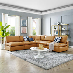 Modway Commix Down Filled Overstuffed Vegan Leather 5-Piece Sectional Sofa EEI-4919