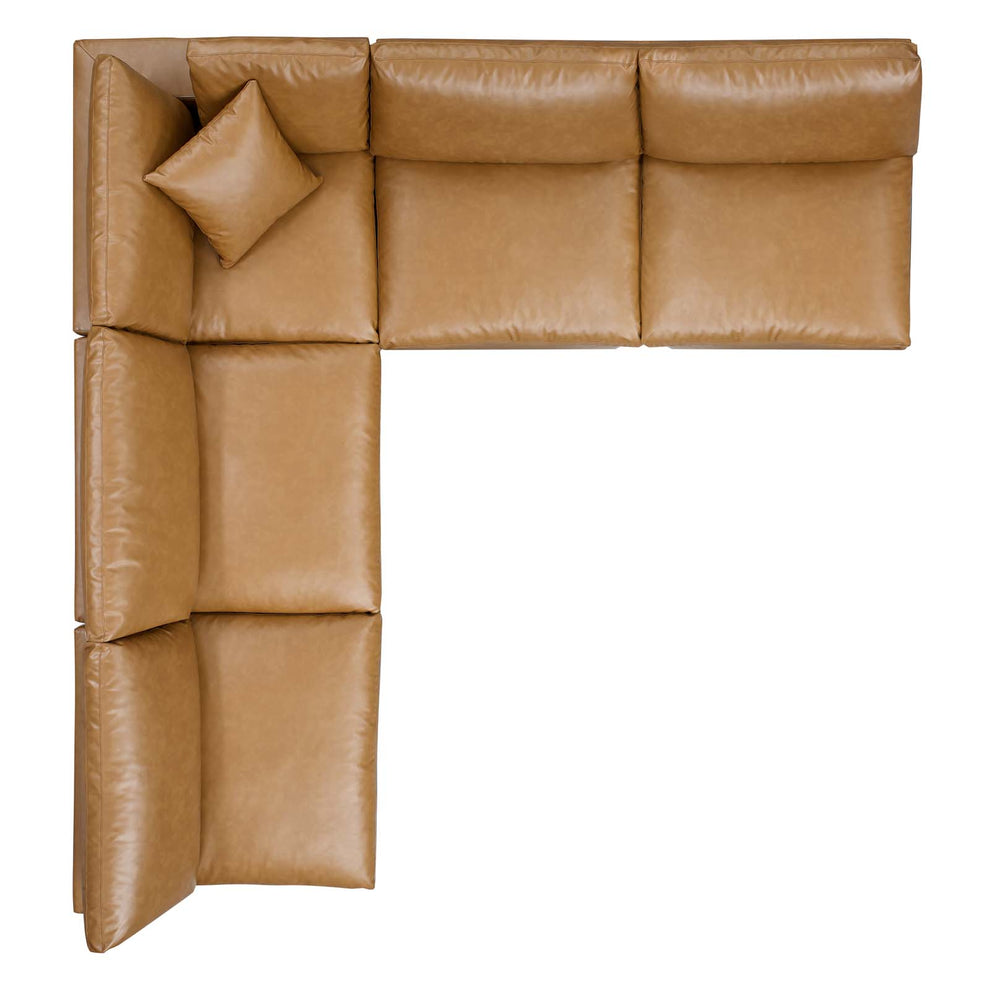 Modway Commix Down Filled Overstuffed Vegan Leather 5-Piece Sectional Sofa EEI-4919 | Sectional | Modishstore - 3