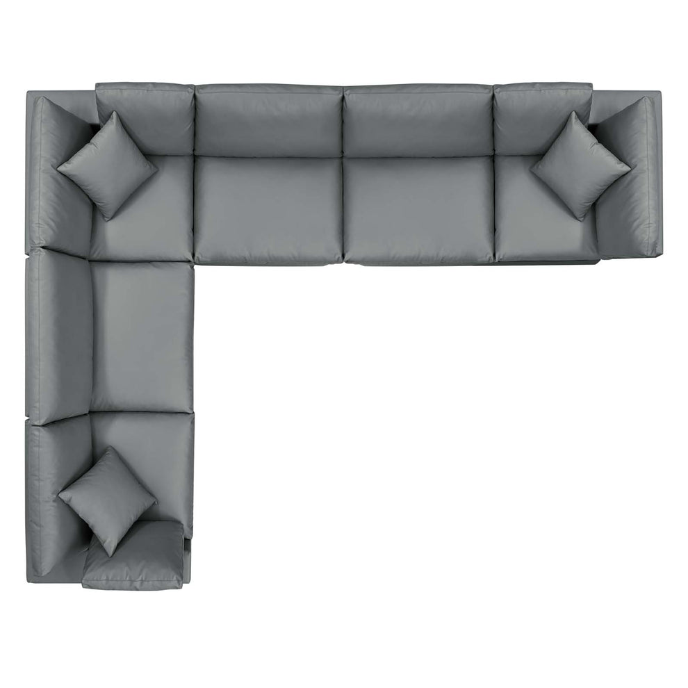 Modway Commix Down Filled Overstuffed Vegan Leather 6-Piece Sectional Sofa - EEI-4921 | Sectional | Modishstore - 2