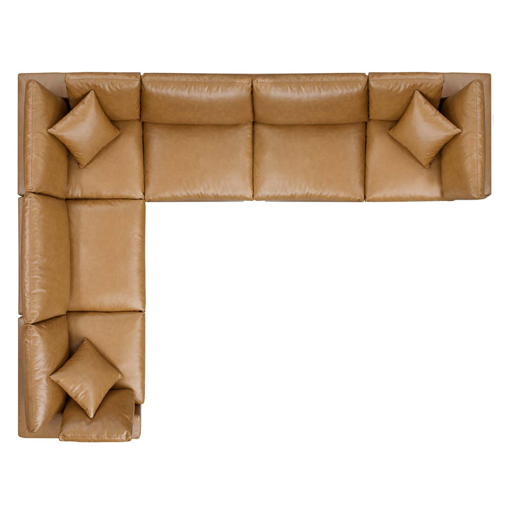 Modway Commix Down Filled Overstuffed Vegan Leather 6-Piece Sectional Sofa - EEI-4921 | Sectional | Modishstore - 5
