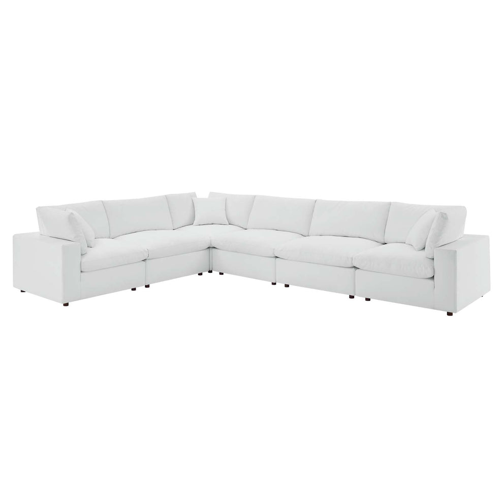 Modway Commix Down Filled Overstuffed Vegan Leather 6-Piece Sectional Sofa - EEI-4921 | Sectional | Modishstore - 7