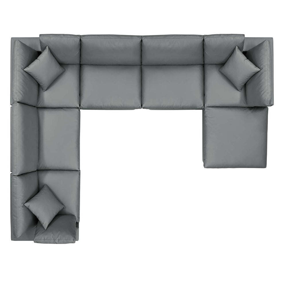 Modway Commix Down Filled Overstuffed Vegan Leather 7-Piece Sectional Sofa - EEI-4922 | Sofa Set | Modishstore - 2