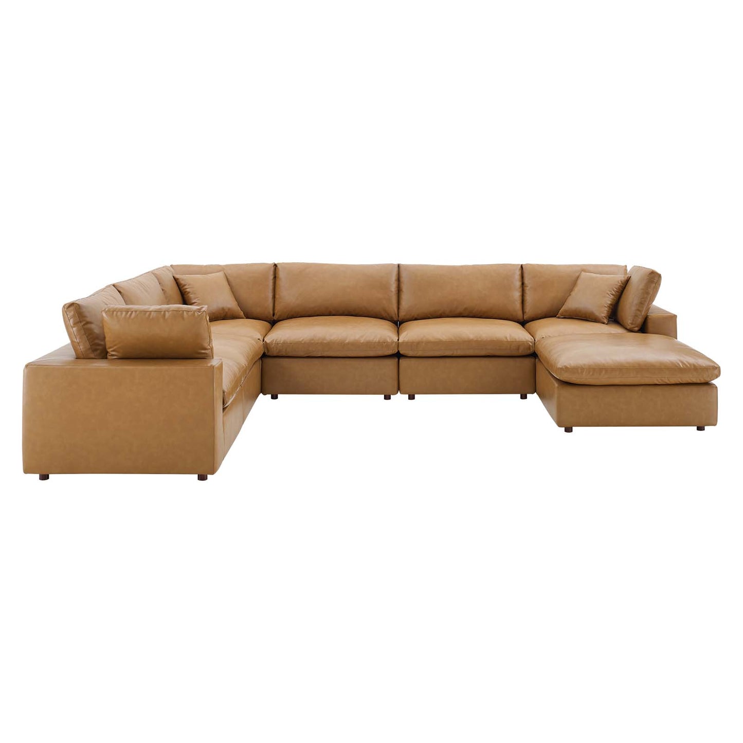 Modway Commix Down Filled Overstuffed Vegan Leather 7-Piece Sectional Sofa | Sofas | Modishstore-4