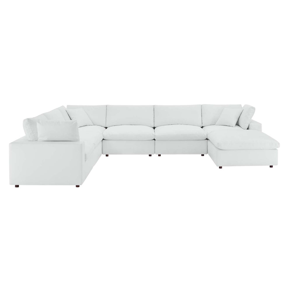 Modway Commix Down Filled Overstuffed Vegan Leather 7-Piece Sectional Sofa - EEI-4922 | Sofa Set | Modishstore - 7