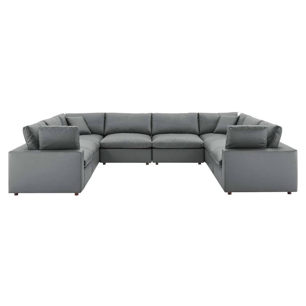 Modway Commix Down Filled Overstuffed Vegan Leather 8-Piece Sectional Sofa - EEI-4923 | Sectional | Modishstore - 1