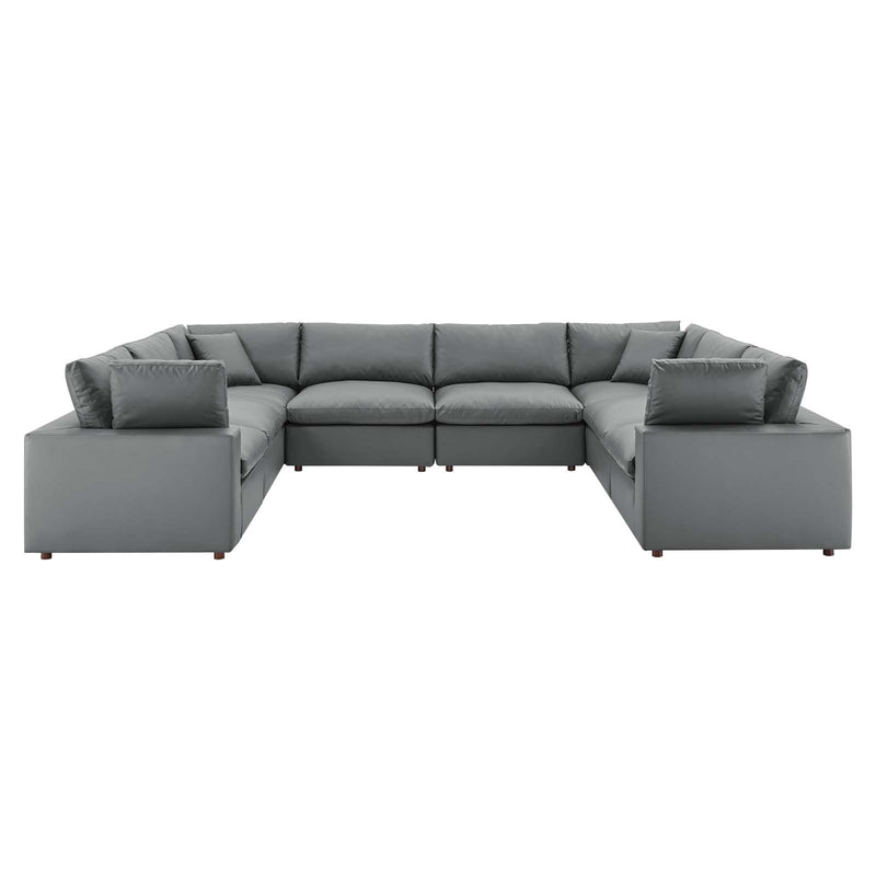 Modway Commix Down Filled Overstuffed Vegan Leather 8-Piece Sectional Sofa | Sofas | Modishstore
