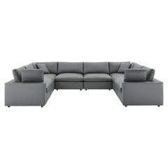 Modway Commix Down Filled Overstuffed Vegan Leather 8-Piece Sectional Sofa - EEI-4923