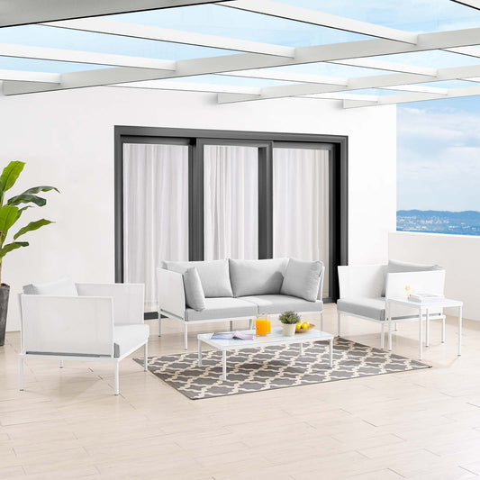 Harmony 5-Piece  Sunbrella® Outdoor Patio Aluminum Furniture Set By Modway | Outdoor Sofas, Loveseats & Sectionals | Modishstore