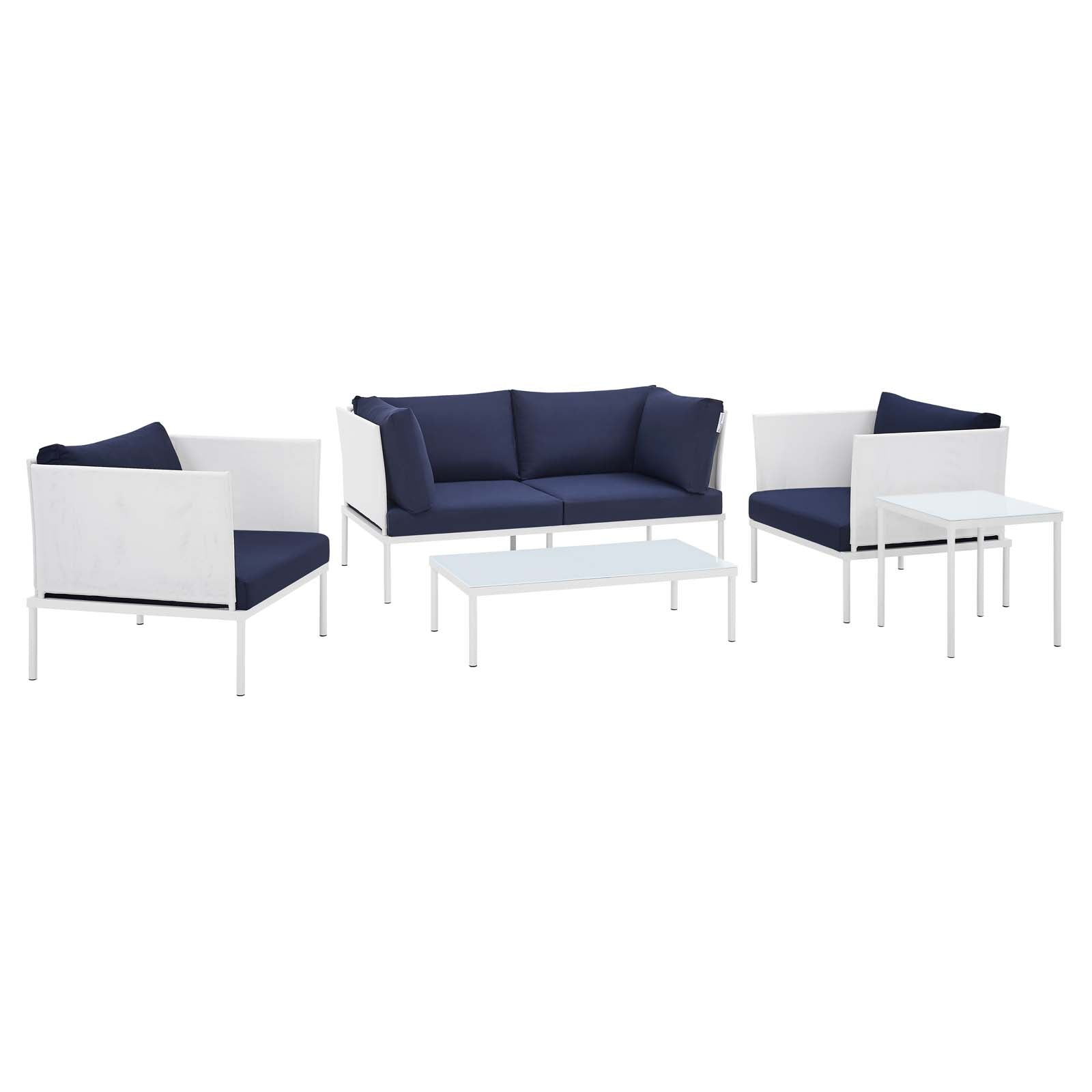 Harmony 5-Piece  Sunbrella® Outdoor Patio Aluminum Furniture Set By Modway | Outdoor Sofas, Loveseats & Sectionals | Modishstore-7