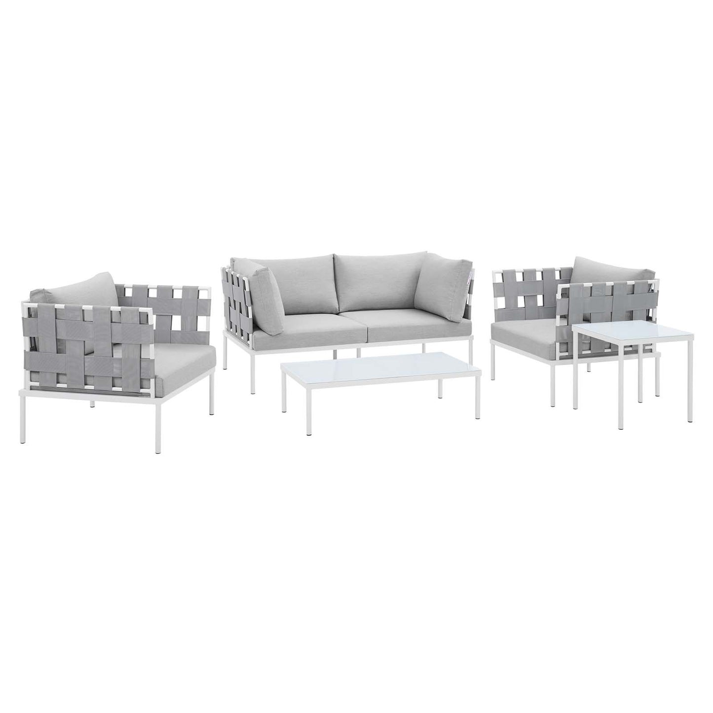 Harmony 5-Piece  Sunbrella® Outdoor Patio Aluminum Furniture Set By Modway - EEI-4925 | Outdoor Sofas, Loveseats & Sectionals | Modishstore - 2