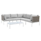 Harmony 6-Piece  Sunbrella® Basket Weave Outdoor Patio Aluminum Sectional Sofa Set By Modway - EEI-4927 | Outdoor Sofas, Loveseats & Sectionals | Modishstore - 2