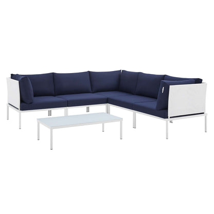 Modway Harmony 6-Piece  Sunbrella® Outdoor Patio Aluminum Sectional Sofa Set - EEI-4928 | Outdoor Sofas, Loveseats & Sectionals | Modishstore - 4