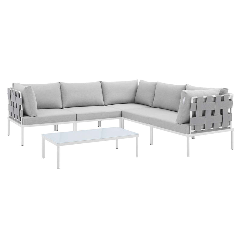 Harmony 6-Piece  Sunbrella® Outdoor Patio Aluminum Sectional Sofa Set By Modway - EEI-4929 | Outdoor Sofas, Loveseats & Sectionals | Modishstore - 2