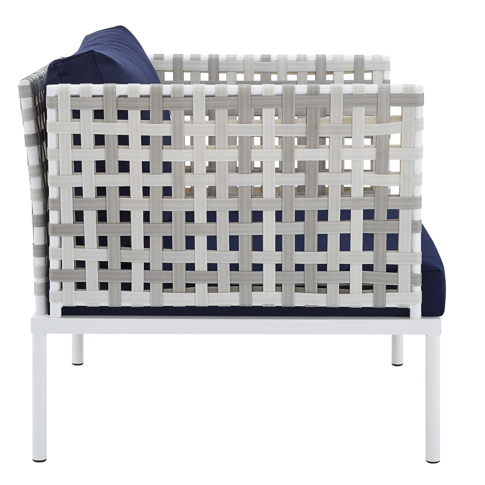 Modway Harmony 6-Piece  Sunbrella® Basket Weave Outdoor Patio Aluminum Seating Set - EEI-4930 | Outdoor Sofas, Loveseats & Sectionals | Modishstore - 6