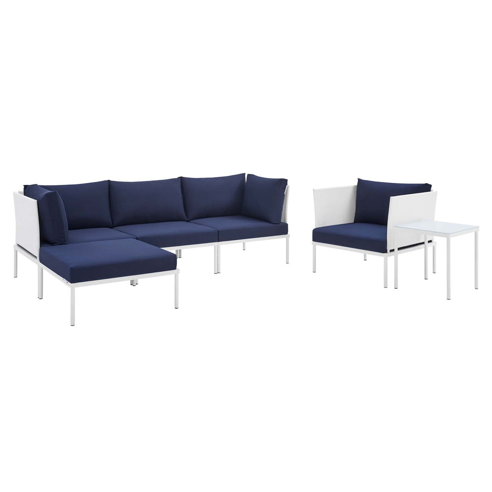 Harmony 6-Piece  Sunbrella® Outdoor Patio Aluminum Seating Set By Modway - EEI-4932 | Outdoor Sofas, Loveseats & Sectionals | Modishstore - 6