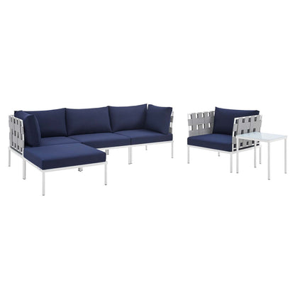 Harmony 6-Piece  Sunbrella® Outdoor Patio Aluminum Seating Set By Modway - EEI-4933 | Outdoor Sofas, Loveseats & Sectionals | Modishstore - 17