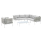 Modway Harmony 7-Piece  Sunbrella® Basket Weave Outdoor Patio Aluminum Sectional Sofa Set - EEI-4934 | Outdoor Sofas, Loveseats & Sectionals | Modishstore - 1