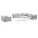 Modway Harmony 7-Piece  Sunbrella® Basket Weave Outdoor Patio Aluminum Sectional Sofa Set | Outdoor Sofas, Loveseats & Sectionals | Modishstore