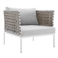 Harmony 7-Piece  Sunbrella® Basket Weave Outdoor Patio Aluminum Sectional Sofa Set By Modway - EEI-4935 | Outdoor Sofas, Loveseats & Sectionals | Modishstore - 9