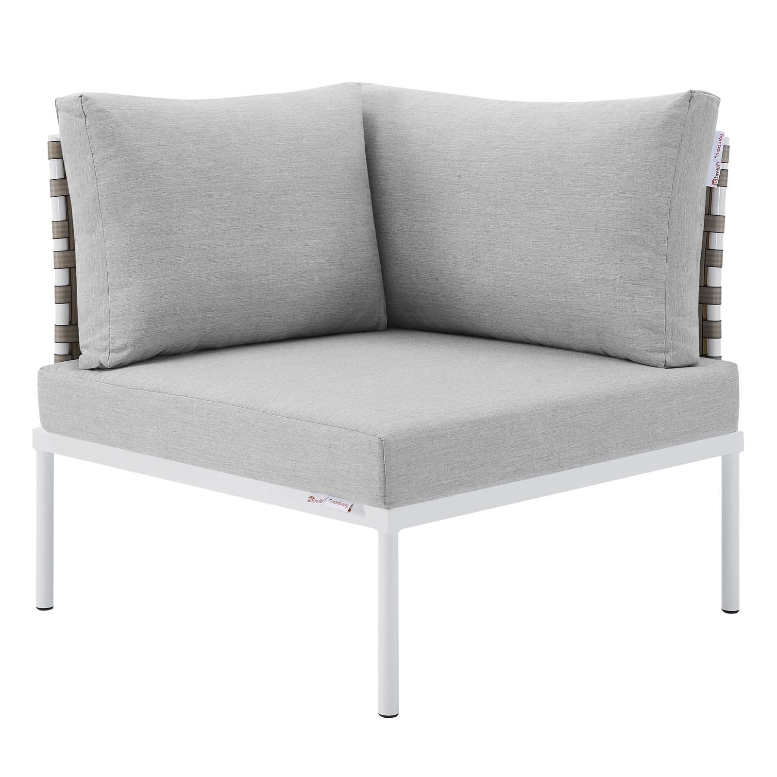 Harmony 7-Piece  Sunbrella® Basket Weave Outdoor Patio Aluminum Sectional Sofa Set By Modway - EEI-4935 | Outdoor Sofas, Loveseats & Sectionals | Modishstore - 15