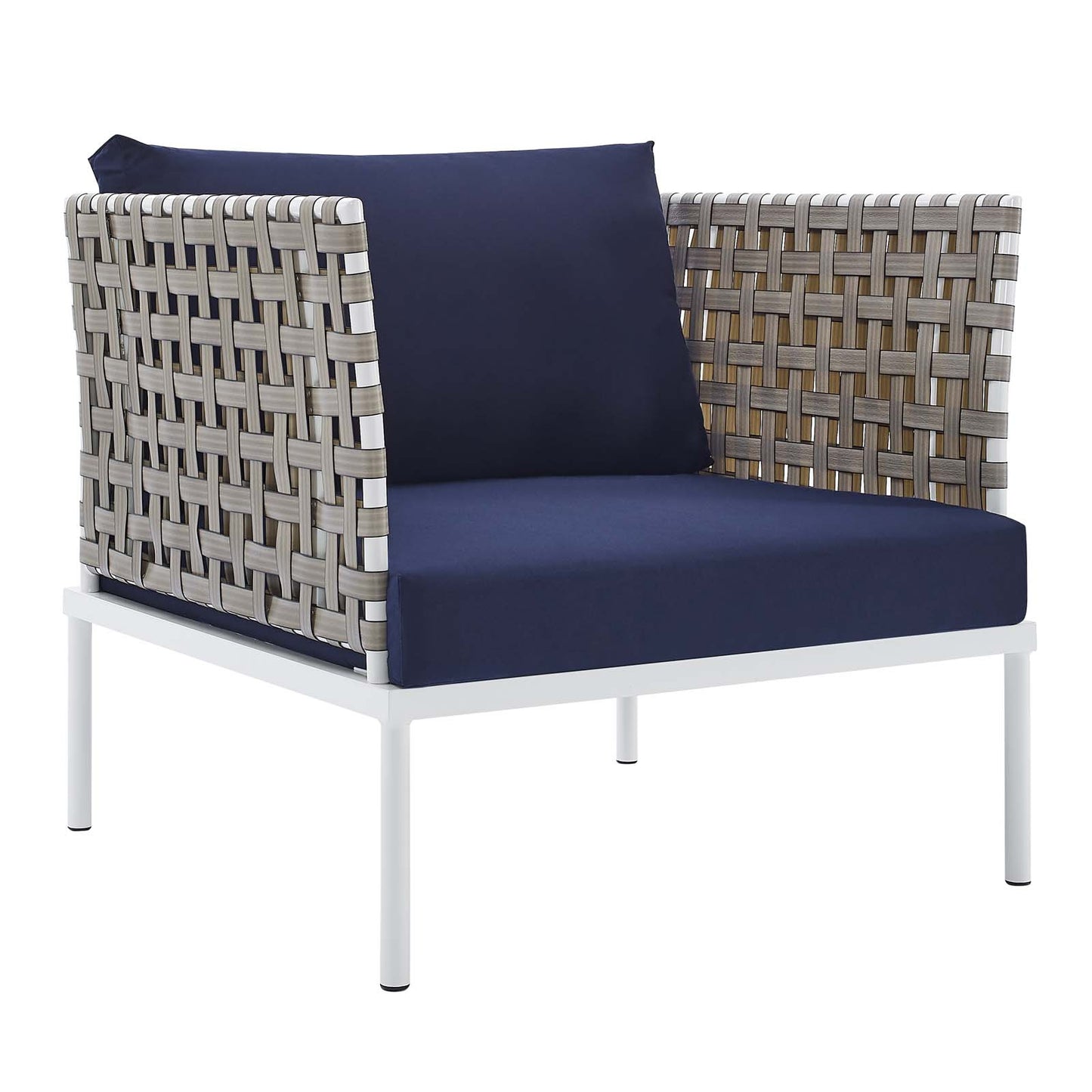 Harmony 7-Piece  Sunbrella® Basket Weave Outdoor Patio Aluminum Sectional Sofa Set By Modway - EEI-4935 | Outdoor Sofas, Loveseats & Sectionals | Modishstore - 24