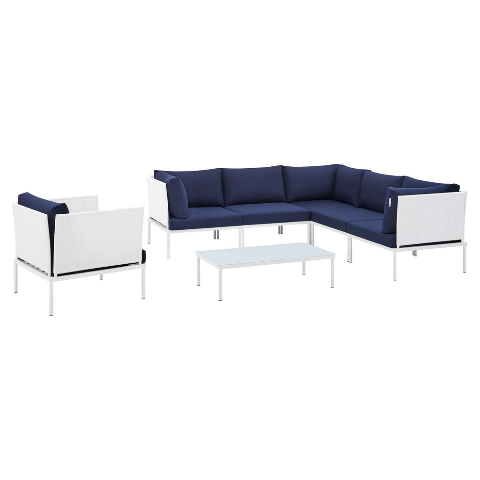 Modway Harmony 7-Piece  Sunbrella® Outdoor Patio Aluminum Sectional Sofa Set - EEI-4936 | Outdoor Sofas, Loveseats & Sectionals | Modishstore - 4