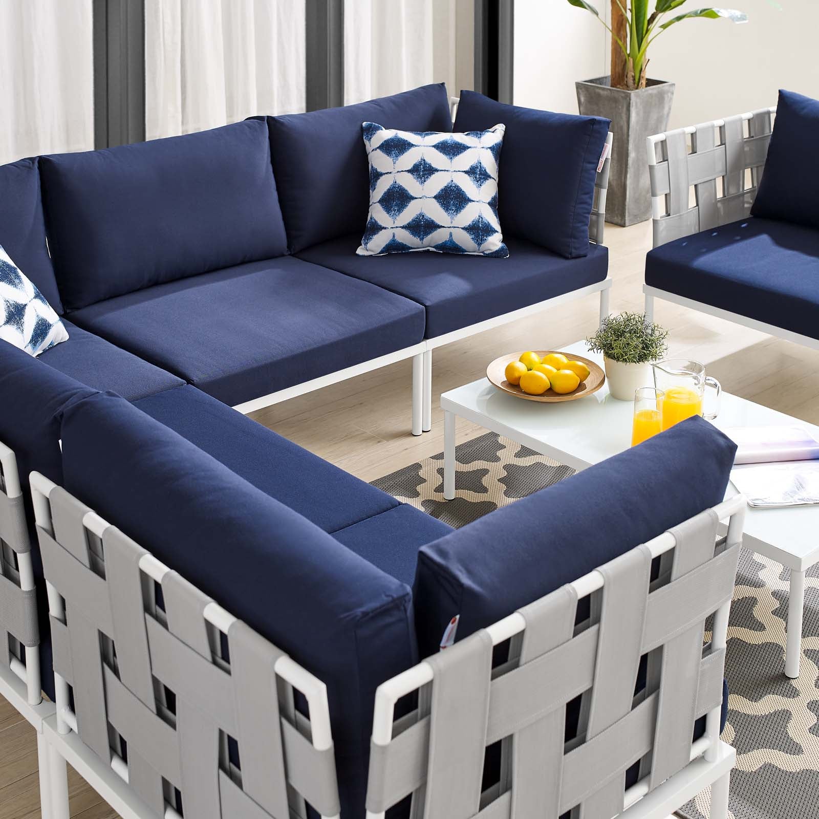 Harmony 7-Piece  Sunbrella® Outdoor Patio Aluminum Sectional Sofa Set By Modway - EEI-4937 | Outdoor Sofas, Loveseats & Sectionals | Modishstore - 22