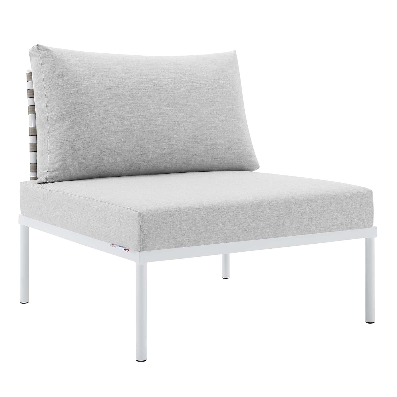 Harmony 8-Piece  Sunbrella® Basket Weave Outdoor Patio Aluminum Sectional Sofa Set By Modway - EEI-4939 | Outdoor Sofas, Loveseats & Sectionals | Modishstore - 6