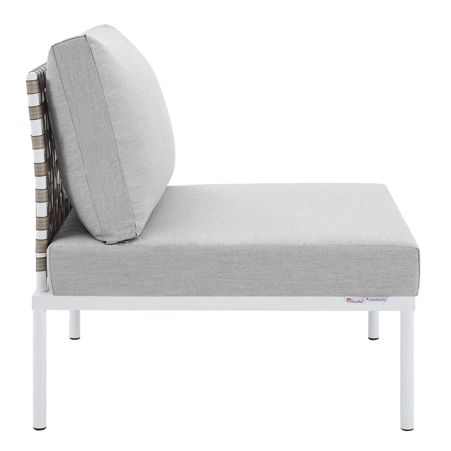 Harmony 8-Piece  Sunbrella® Basket Weave Outdoor Patio Aluminum Sectional Sofa Set By Modway - EEI-4939 | Outdoor Sofas, Loveseats & Sectionals | Modishstore - 7