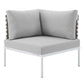 Harmony 8-Piece  Sunbrella® Basket Weave Outdoor Patio Aluminum Sectional Sofa Set By Modway - EEI-4939 | Outdoor Sofas, Loveseats & Sectionals | Modishstore - 9