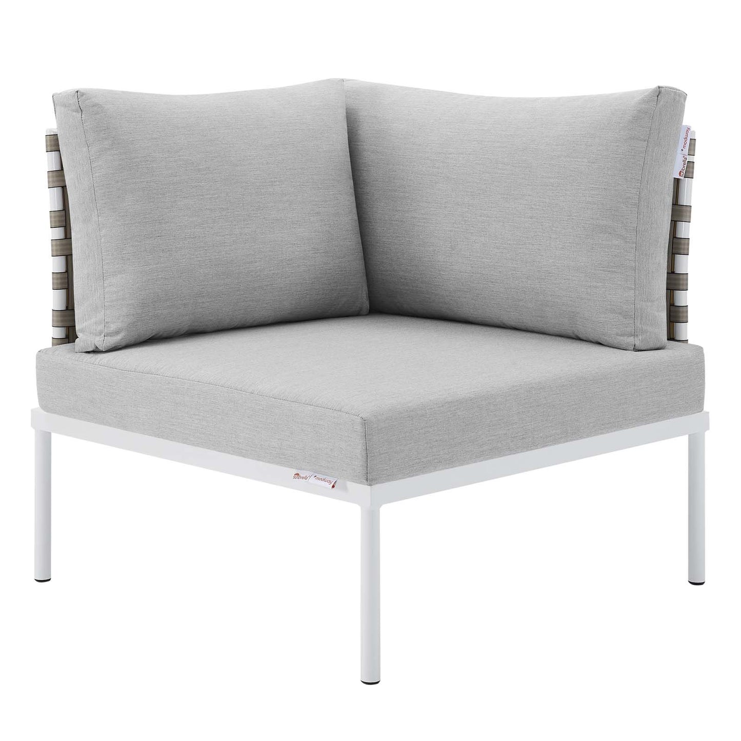 Harmony 8-Piece  Sunbrella® Basket Weave Outdoor Patio Aluminum Sectional Sofa Set By Modway - EEI-4939 | Outdoor Sofas, Loveseats & Sectionals | Modishstore - 9