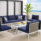 Harmony 8-Piece  Sunbrella® Basket Weave Outdoor Patio Aluminum Sectional Sofa Set By Modway - EEI-4939 | Outdoor Sofas, Loveseats & Sectionals | Modishstore - 16