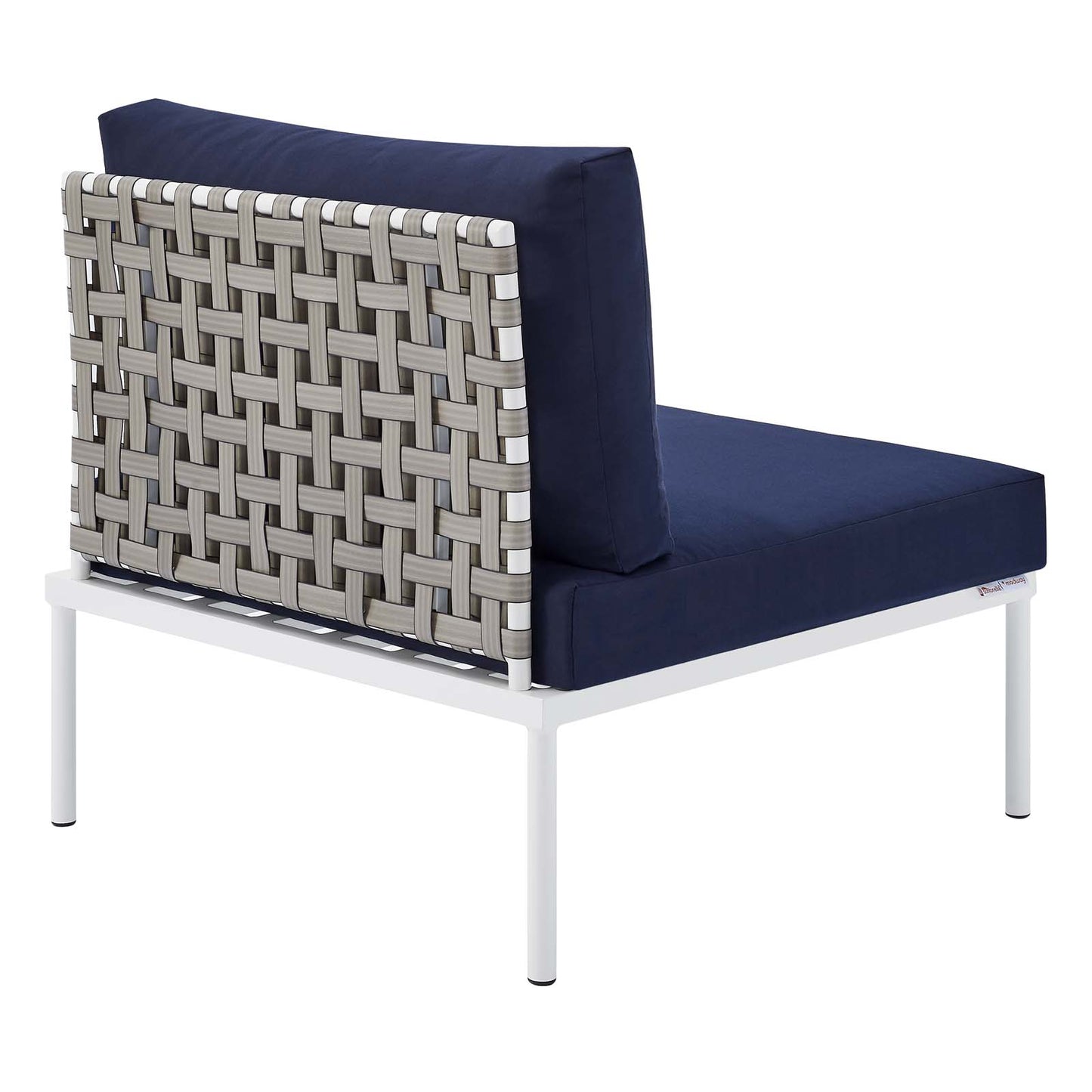 Harmony 8-Piece  Sunbrella® Basket Weave Outdoor Patio Aluminum Sectional Sofa Set By Modway - EEI-4939 | Outdoor Sofas, Loveseats & Sectionals | Modishstore - 20