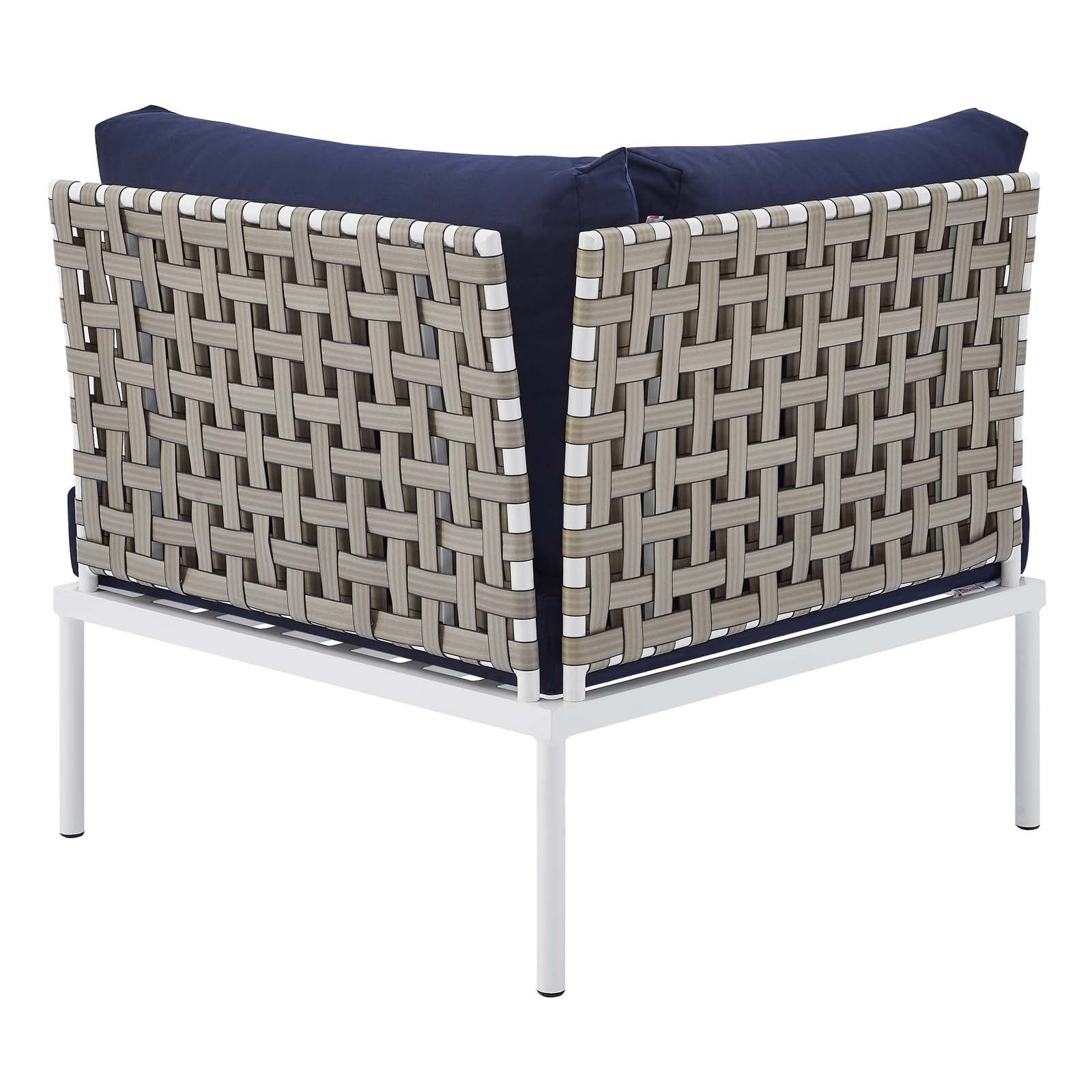 Harmony 8-Piece  Sunbrella® Basket Weave Outdoor Patio Aluminum Sectional Sofa Set By Modway - EEI-4939 | Outdoor Sofas, Loveseats & Sectionals | Modishstore - 23